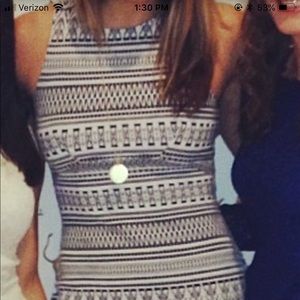 Bar III bodycon black and white dress